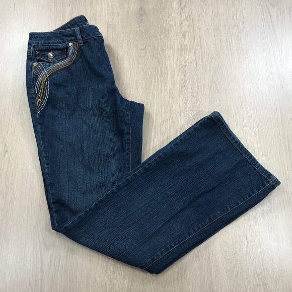 B Street Jeans Women Size 8 Boot Cut Y2K Embroidered Western Rodeo Retro 70s 80s - Picture 3 of 12